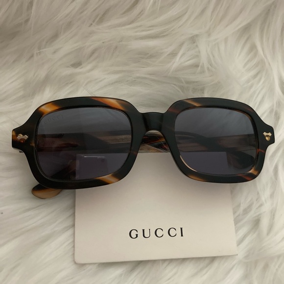 GUCCI Men’s Square Havana Sunglasses GG0072S - Picture 1 of 5